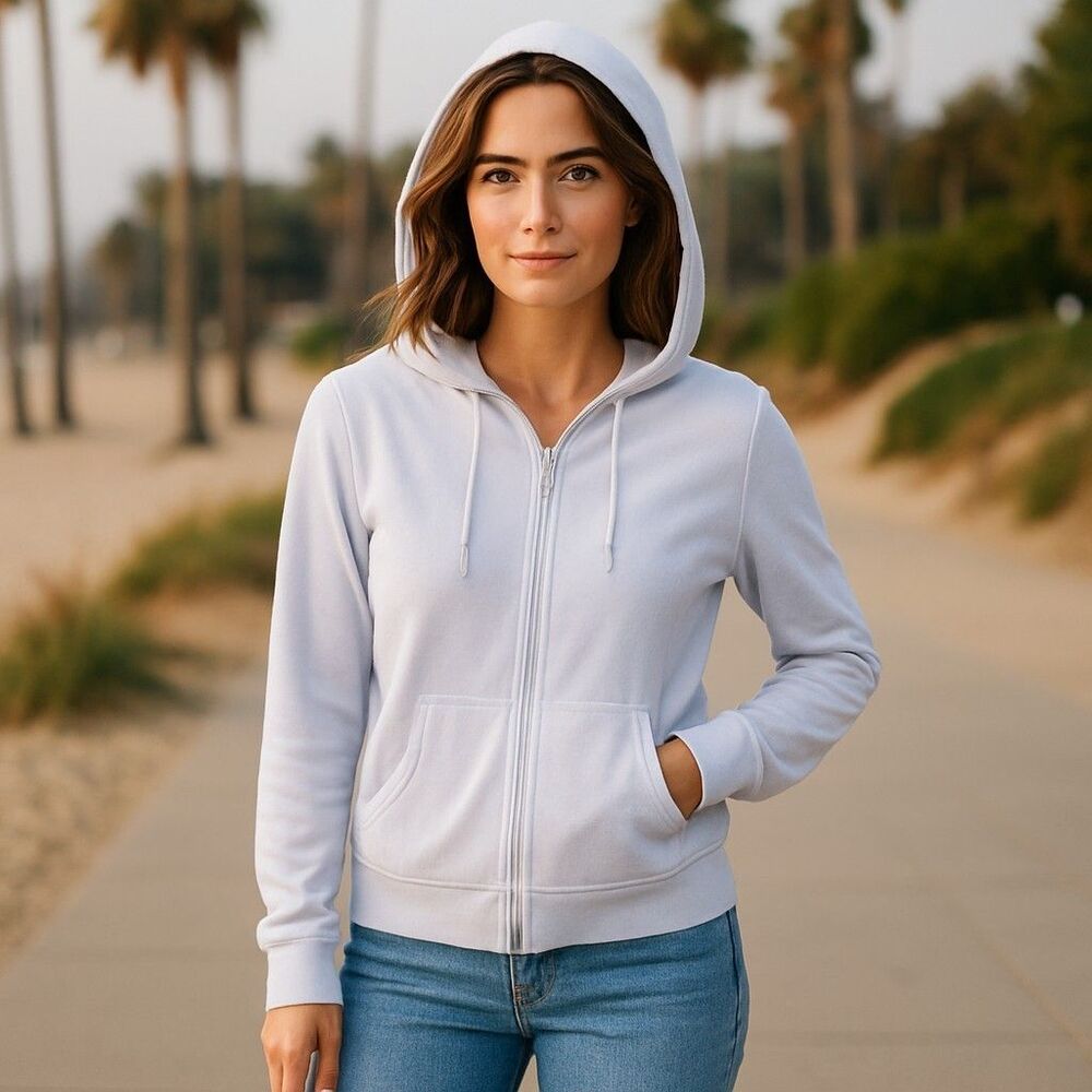 Victoria's Secret Hoodie Sweatshirt Crop Zip Lavender Velour Small Soft